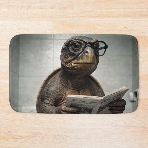 Item preview, Turtle Reading Newspaper Bathroom Art designed and sold by vk09.