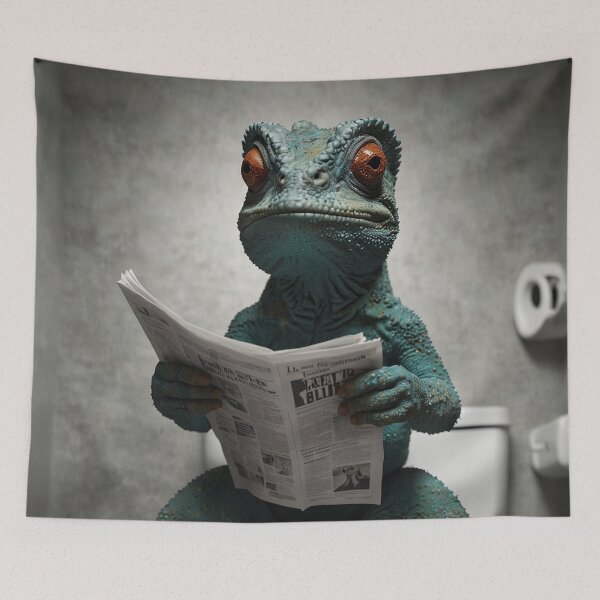 Item preview, Quirky Gecko Bathroom Art designed and sold by vk09.