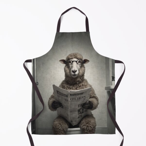 Item preview, Humorous Sheep Bathroom Art designed and sold by vk09.