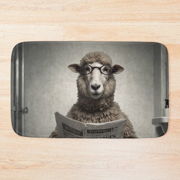 Item preview, Humorous Sheep Bathroom Art designed and sold by vk09.
