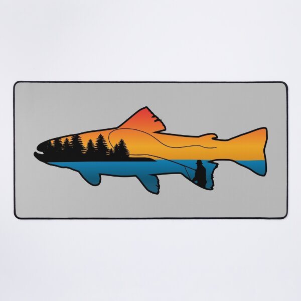Fly Fishing Sunset Trout Desk Mat