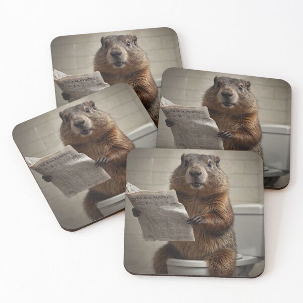 Item preview, Funny Groundhog Reading Newspaper Art designed and sold by vk09.