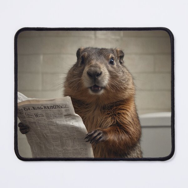 Item preview, Funny Groundhog Reading Newspaper Art designed and sold by vk09.