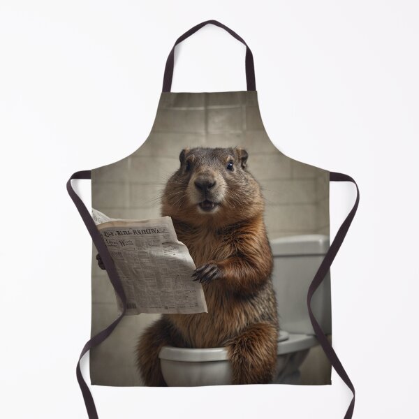 Item preview, Funny Groundhog Reading Newspaper Art designed and sold by vk09.
