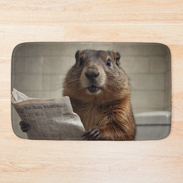 Item preview, Funny Groundhog Reading Newspaper Art designed and sold by vk09.