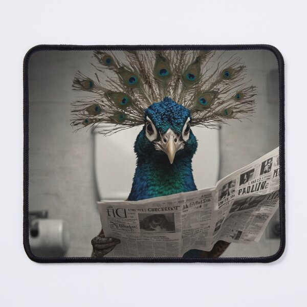 Item preview, Peacock Reading Newspaper Bathroom Humor designed and sold by vk09.