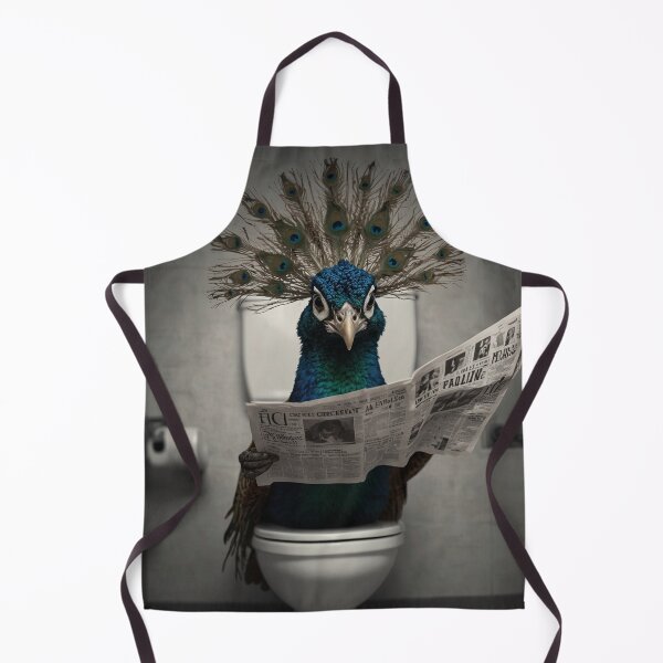 Item preview, Peacock Reading Newspaper Bathroom Humor designed and sold by vk09.