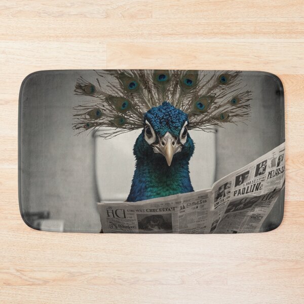 Item preview, Peacock Reading Newspaper Bathroom Humor designed and sold by vk09.