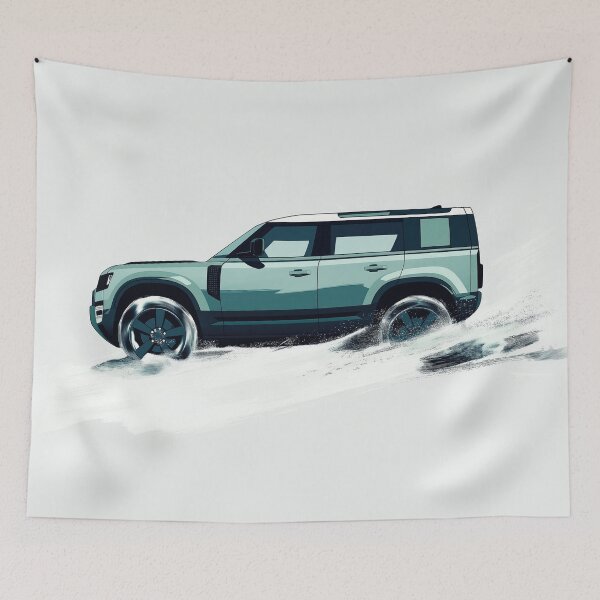 Item preview, Green D110 Side View 4x4 In snow designed and sold by blackdogshop.