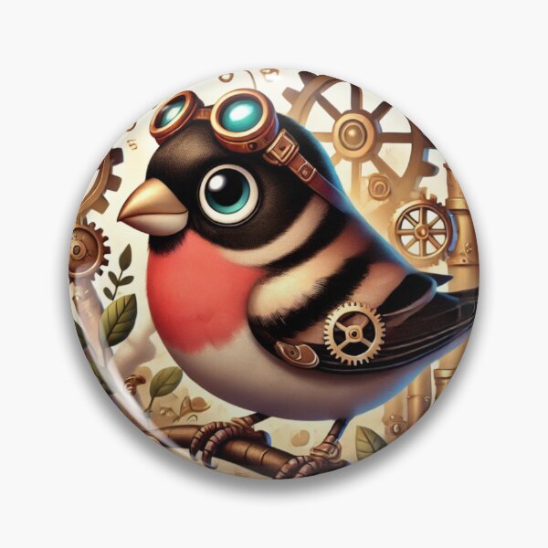 Item preview, Steampunk Rose-Breasted Grosbeak designed and sold by Sillytoe.