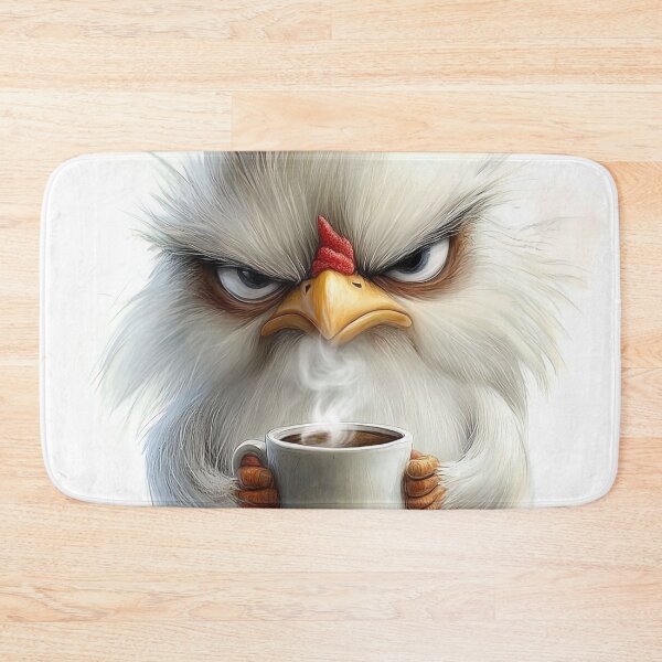 Item preview, Grumpy Chicken with Morning Coffee designed and sold by bloorose.