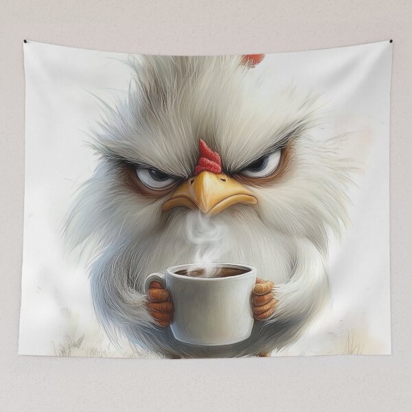 Item preview, Grumpy Chicken with Morning Coffee designed and sold by bloorose.