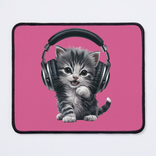 Item preview, Musical Kitten with Headphones designed and sold by NiRia Spot.