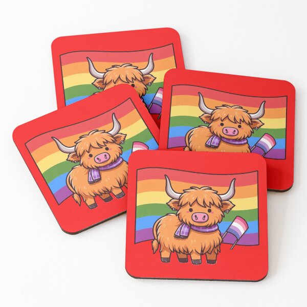 Item preview, Happy highland cow with pride flags, perfect gift! designed and sold by hardingcarl2.