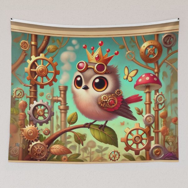 Item preview, Steampunk Ruby-Crowned Kinglet designed and sold by Sillytoe.