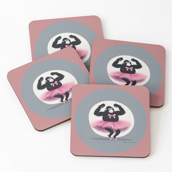 Item preview, Dancing Gorilla with Pink Tutu designed and sold by Miarma Con Mucho Arte.