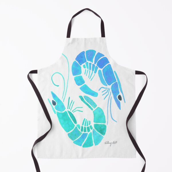 Item preview, Pair of Blue and Turquoise Shrimp designed and sold by Hillary Holt.