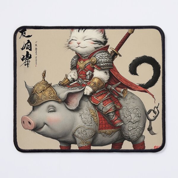 Item preview, Soldier Cat riding a pig designed and sold by Jambonfromage.