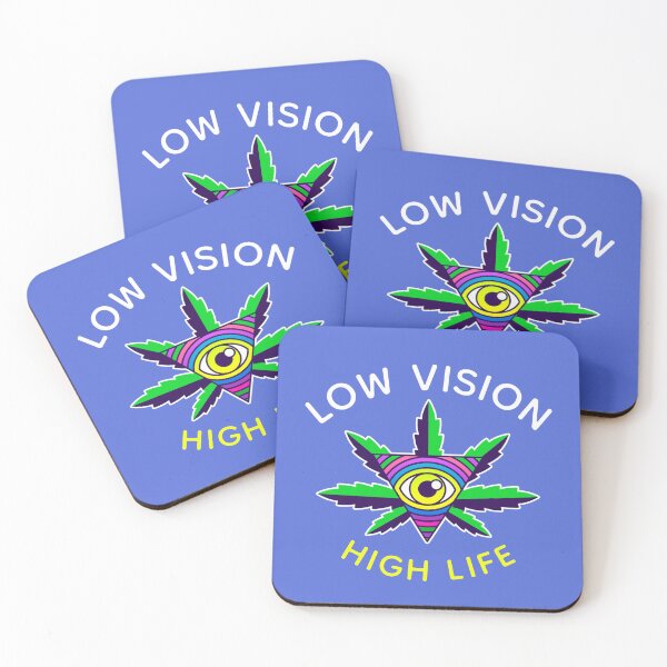 Item preview, Low Vision, High Life Visually Impaired Blind Retro Eyeball Third Eye Leaf designed and sold by Whatever, Maranda.