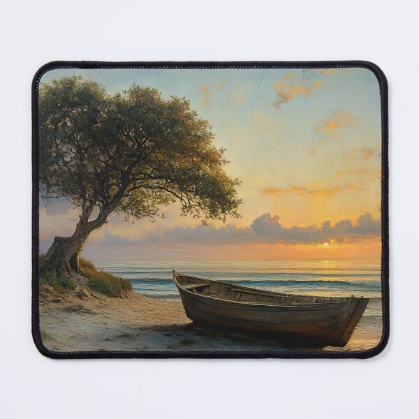 Item preview, Vintage canoe on the beach designed and sold by TheOosh.