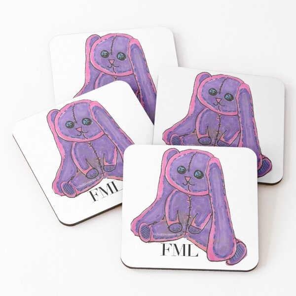 Item preview, "FML" Purple Stuffed Animal Floppy Bunny Flops  designed and sold by Sunny Apocalypse .