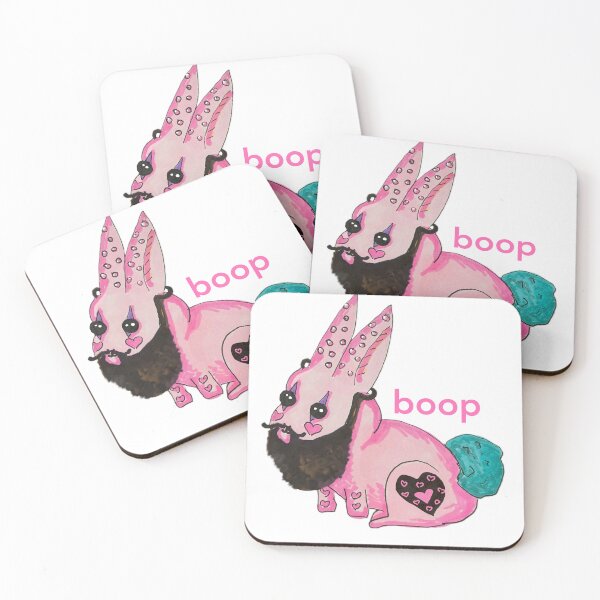 Item preview, "boop" Pink Trans Fake Beard Bunny Tattoos Piercings designed and sold by Sunny Apocalypse .