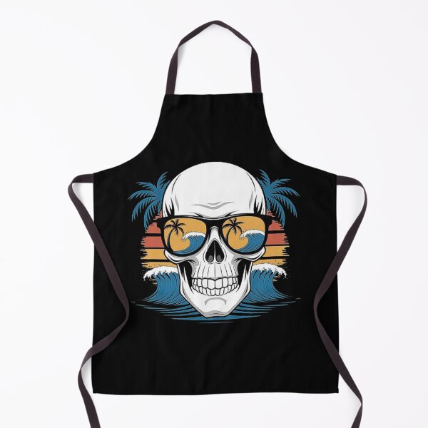 Item preview, Skull with Tropical Sunset and Waves Illustration designed and sold by love3617.