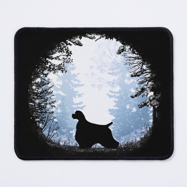 Item preview, “First Snow” American Cocker Spaniel designed and sold by Spinyflowerart.