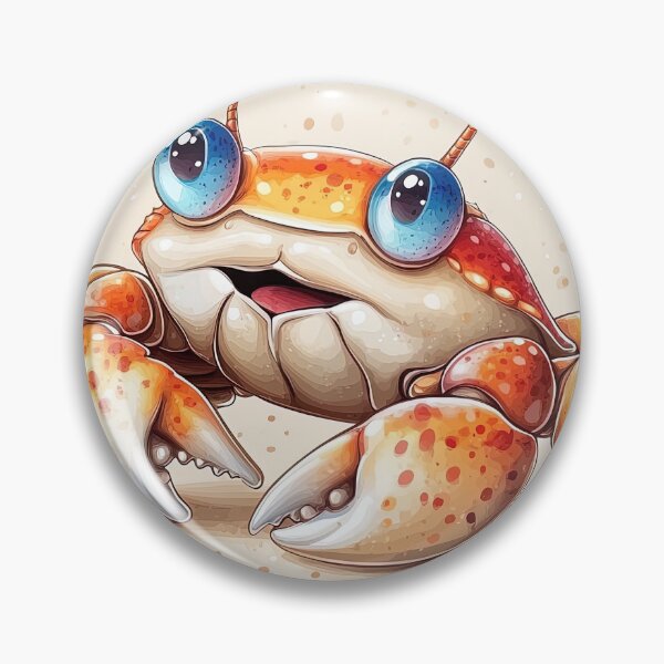 Item preview, "Adorable Cartoon Crab with Big Blue Eyes" designed and sold by bloorose.