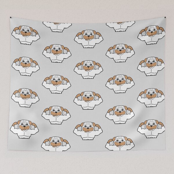 Item preview, Dog Bodybuilder Strong Muscles Gym Weightlifting Comic Cartoon designed and sold by shirt-o-mat.