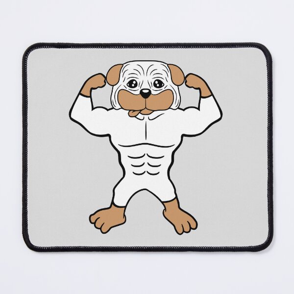 Item preview, Dog Bodybuilder Strong Muscles Gym Weightlifting Comic Cartoon designed and sold by shirt-o-mat.