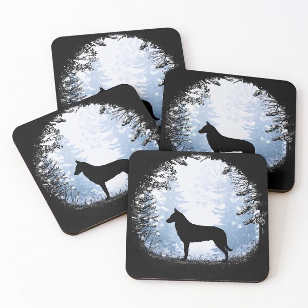 Item preview, “First Snow” Belgian Malinois Dog designed and sold by Spinyflowerart.