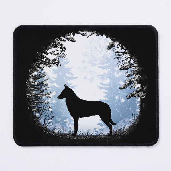 Item preview, “First Snow” Belgian Malinois Dog designed and sold by Spinyflowerart.