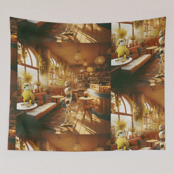 Item preview, Parrot & Droid Café Where Tech Meets Tropical Charm - dePace' designed and sold by mrpropcake.
