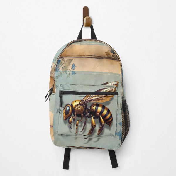 Item preview, Steampunk Bee Art on Vintage Floral Background designed and sold by DreamsArtwear.