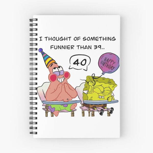 Artikelvorschau, Spongebob Schwammkopf - Geburtstagskarte zum 40. entworfen und verkauft von Sophie Sprout Design.