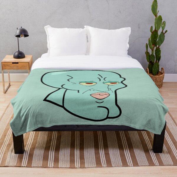 Handsome Squidward Throw Blanket