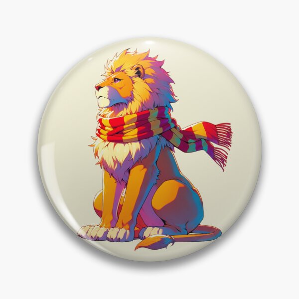 Item preview, Majestic Lion Wearing a Red and Yellow House Scarf designed and sold by 2ndSketch.