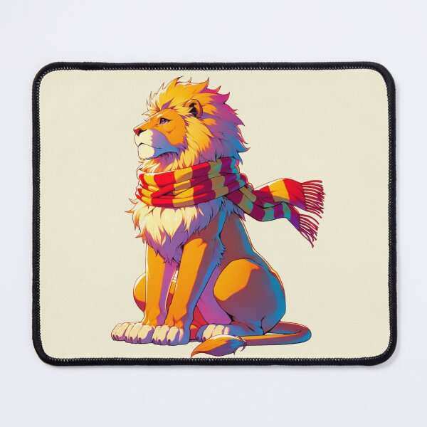 Item preview, Majestic Lion Wearing a Red and Yellow House Scarf designed and sold by 2ndSketch.