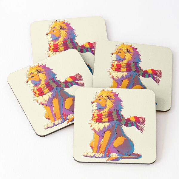 Item preview, Majestic Lion Wearing a Red and Yellow House Scarf designed and sold by 2ndSketch.
