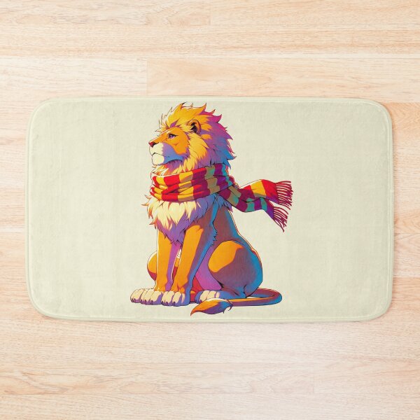 Item preview, Majestic Lion Wearing a Red and Yellow House Scarf designed and sold by 2ndSketch.