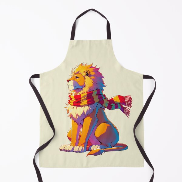 Item preview, Majestic Lion Wearing a Red and Yellow House Scarf designed and sold by 2ndSketch.