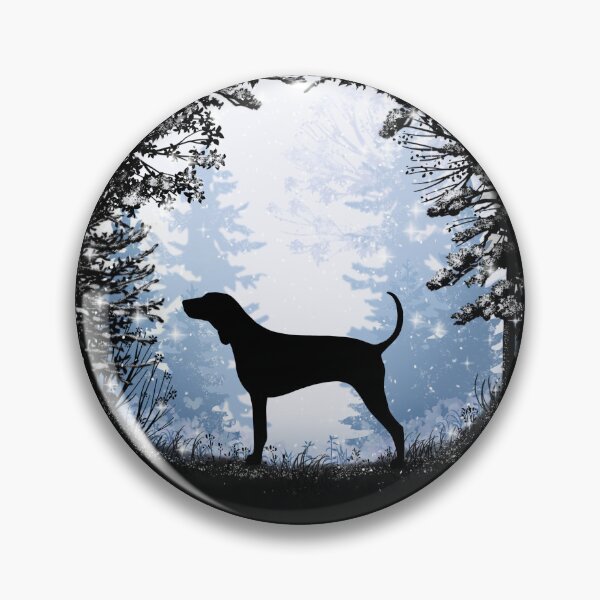 Item preview, “First Snow” Redbone Coonhound Dog designed and sold by Spinyflowerart.