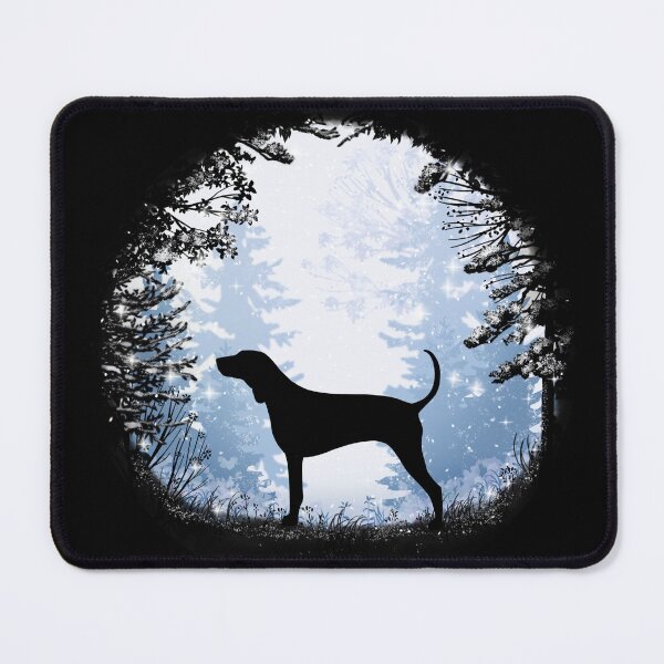 Item preview, “First Snow” Redbone Coonhound Dog designed and sold by Spinyflowerart.