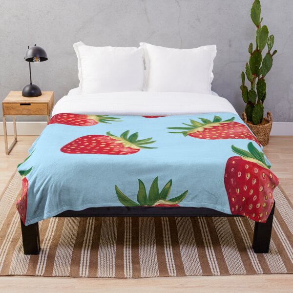 Aperçu de l'œuvre Motif de fraises peint à la main avec des feuilles créée et vendue par AstroWolf Studio.