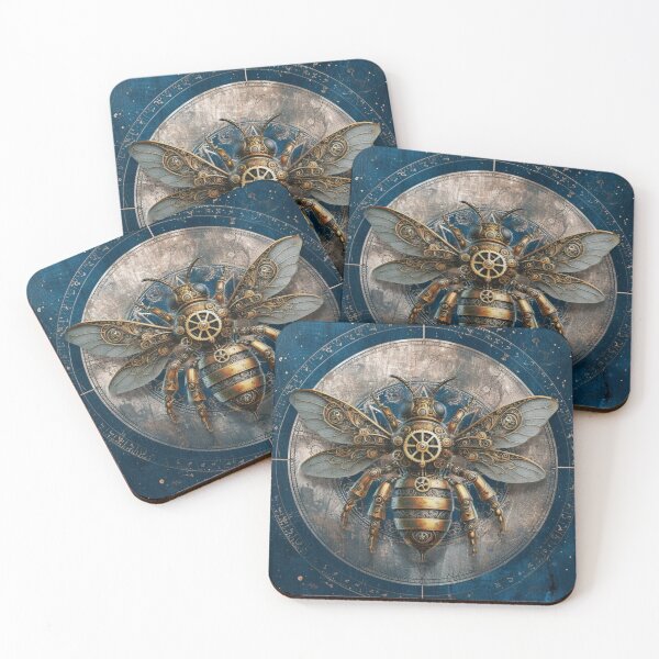 Artikelvorschau, Steampunk-Biene mit kosmischem Vintage-Boho-Hintergrund entworfen und verkauft von DreamsArtwear.