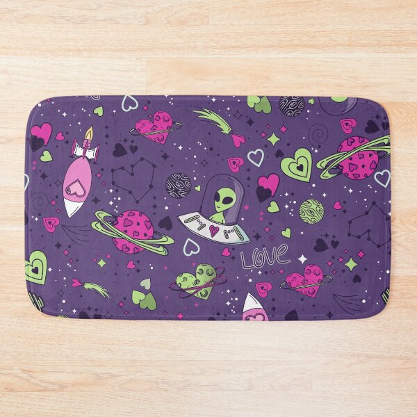 Item preview, valentines alien love ufo spaceship purple  designed and sold by Gossip Rag.