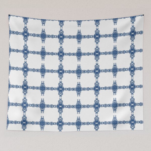 Item preview, Blue vine grid pattern designed and sold by PLPGH.