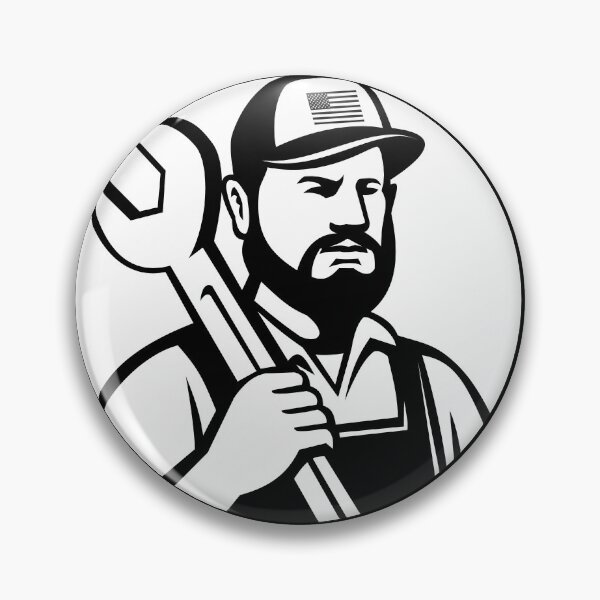 Item preview, American Hipster Mechanic with Spanner Circle Mascot Retro Style designed and sold by patrimonio.