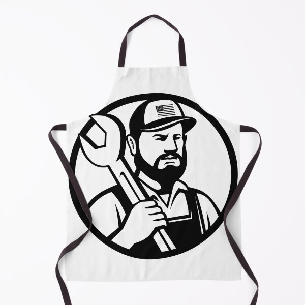 Item preview, American Hipster Mechanic with Spanner Circle Mascot Retro Style designed and sold by patrimonio.